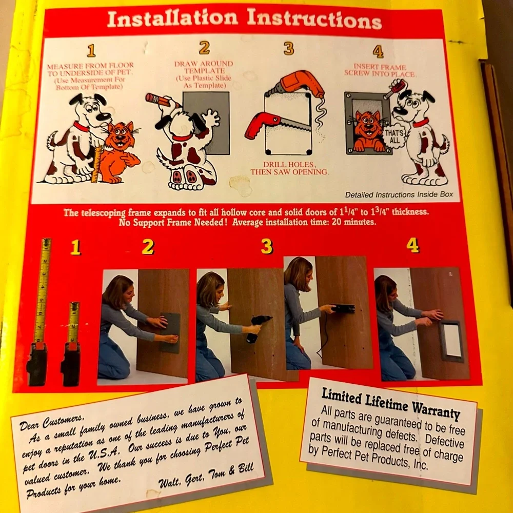 NWT Perfect Pet dog door size medium DIY